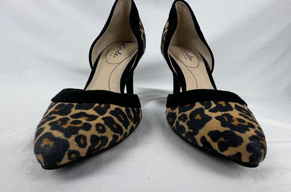 LIFESTRIDE Womens 8 Saldana Pumps Leopard Print Pointed Toe D'Orsay Heels Black - Picture 6 of 15